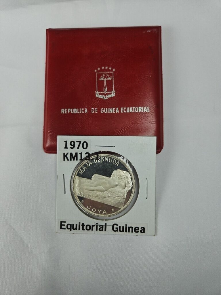 Read more about the article 1970 Equatorial Guinea 100 Pesetas Silver Proof Coin – Goya’s La Maja Desnuda