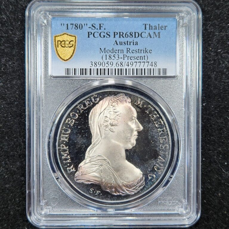Read more about the article Toned Proof Silver 1780 Austria Restrike Thaler | PCGS PR68DCAM