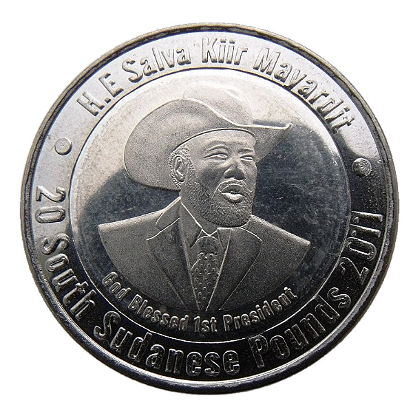 Read more about the article SOUTH SUDAN 20 POUNDS 2011 PRESIDENT MAYARDIT – WITHOUT FLAG BIMETALLIC UNC