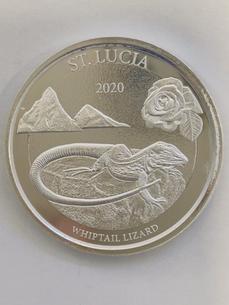 Read more about the article 2020 St. Lucia Whiptail Lizard  1 oz Silver 999 Coin Queen Elizabeth $2