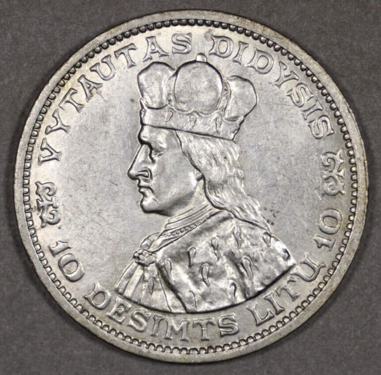 Read more about the article 1936 Lithuania Silver 10 Litu Nice Higher Grade