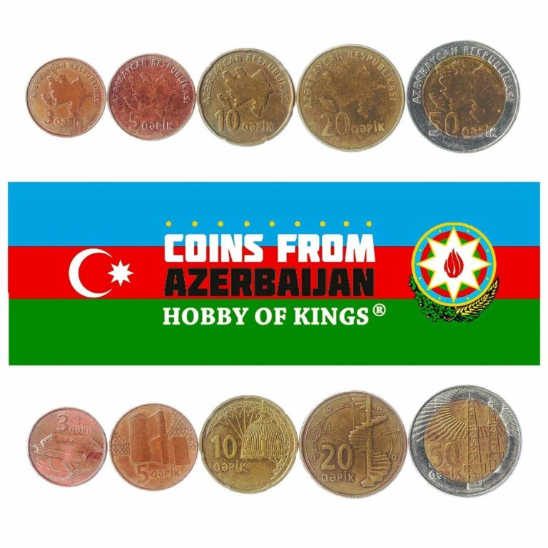 Read more about the article 5 AZERBAIJAN COINS MIXED COLLECTIBLE CURRENCY 3 – 50 QƏPIK OIL WELLS 2006