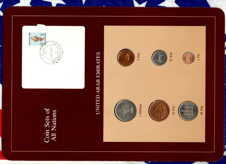 Read more about the article Coin Sets of All Nations UAE United Arab Emirates UNC 1973-1989 Falcon Stamp