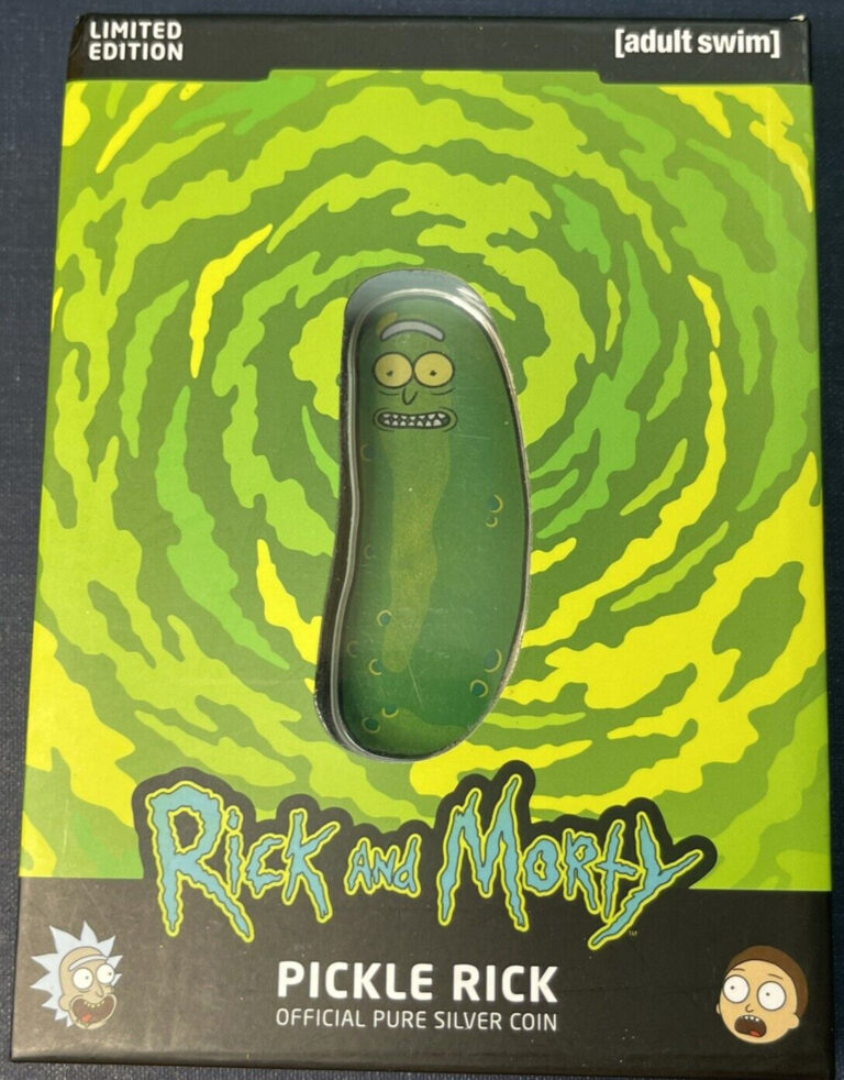 Read more about the article 2022 .999 1 Oz Silver Barbados Pickle Rick Coin Rick and Morty Adult Swim