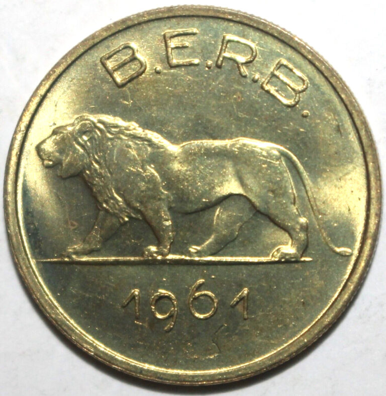 Read more about the article Rwanda-Burundi 1 Franc Coin 1961 KM# 1 Africa Lion One