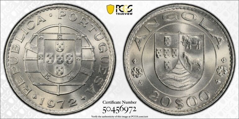 Read more about the article ANGOLA 1972 20 Esc.  PCGS MS65 KM-80