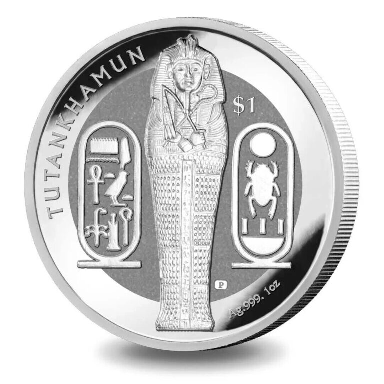 Read more about the article 2023 Sierra Leone 1 oz Tutankhamun Sarcophagus .999 Silver Coin