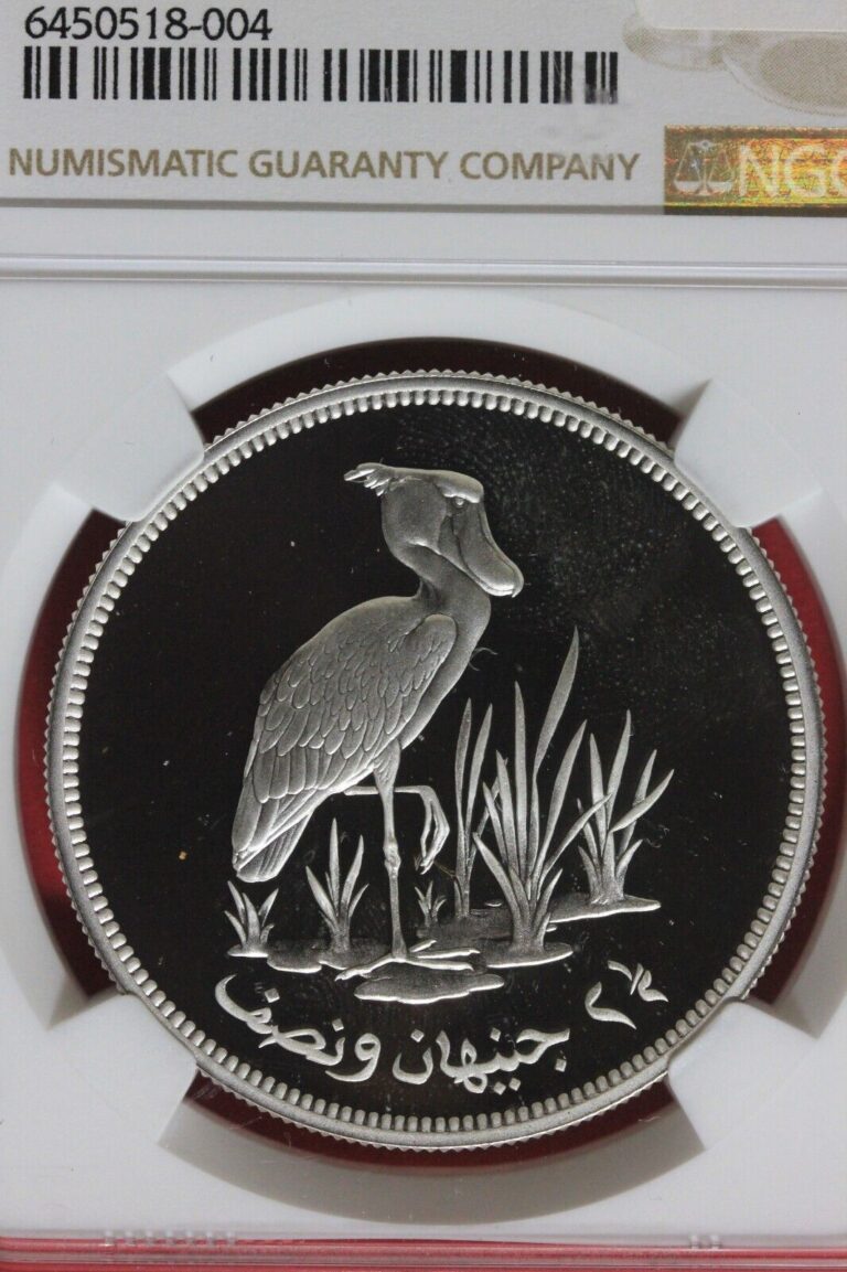 Read more about the article 1976 PF 64 Sudan Shoebill Stork 2.5 Pounds Silver Coin NGC Certified OCE 338