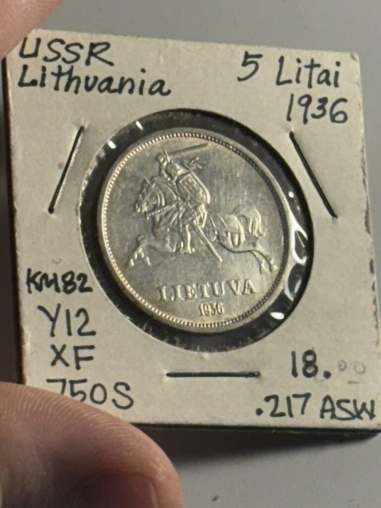 Read more about the article XF+! Silver 1936 USSR Lithuania 5 Litai Coin- 1/5 Oz Of Silver!