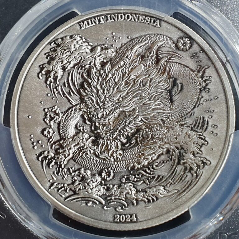 Read more about the article Indonesia Medal Year of Dragon Antiqued Silver 0.999 2024 PCGS SP 70 Perfect