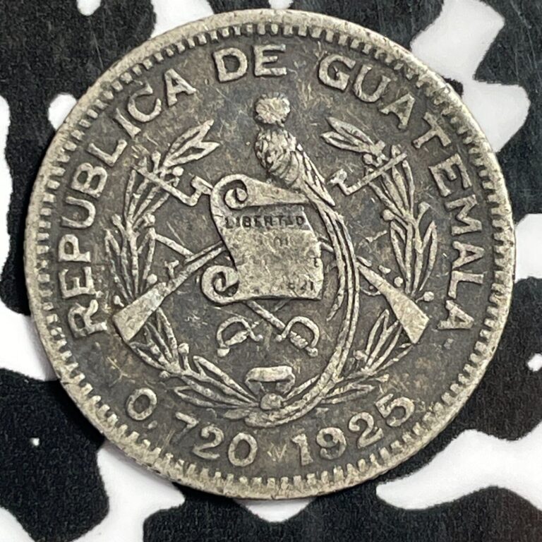 Read more about the article 1925 Guatemala 10 Centavos Lot#E4260 Silver!
