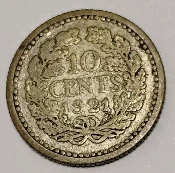 Read more about the article 1921 Nederlands Netherland 10 Cents 64% Silver .640 Netherlands