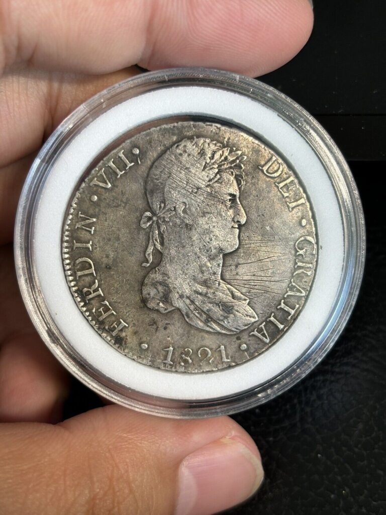 Read more about the article 1821 Lima JP Peru 8 Regales Ferdinand VII Silver Coin