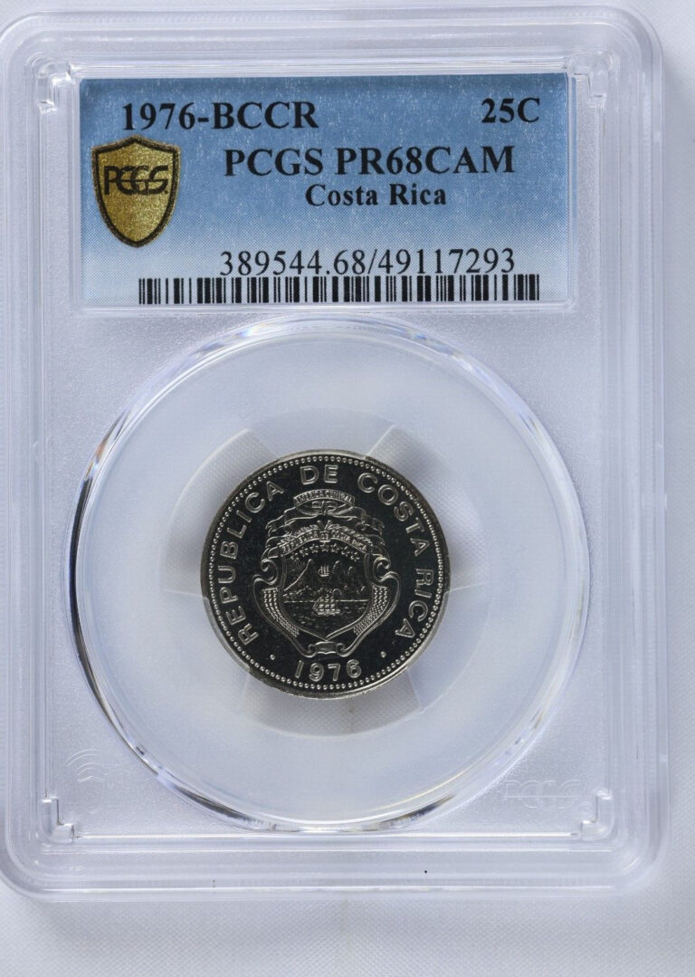 Read more about the article 1976 Costa Rica 25 centimos State Coinage Coat of Arms – PCGS PR 68 DCAM