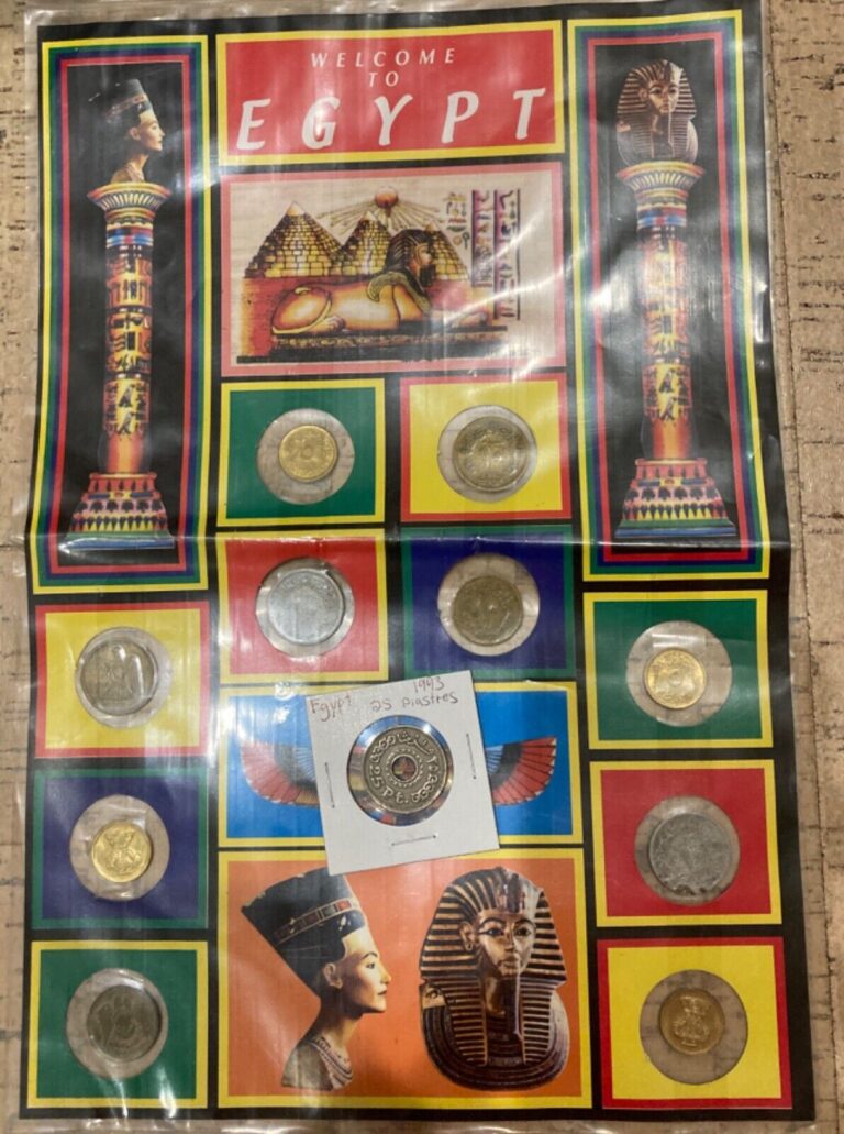 Read more about the article Vintage Welcome To Egypt Set of 11 Mixed Egyptian Coins