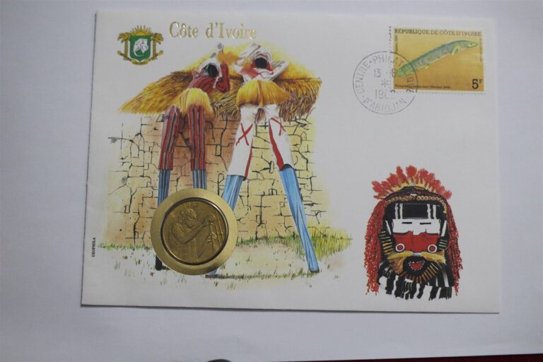 Read more about the article 🧭 🇨🇮 IVORY COAST 25 FRANCS 1987 COIN COVER B48 #75