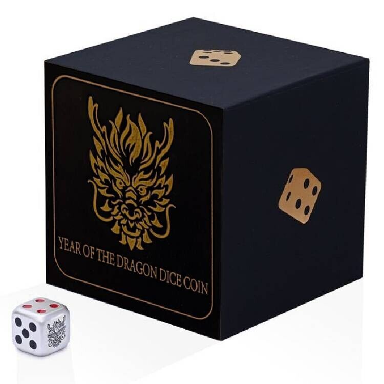 Read more about the article 2024 Fiji Year Of The Dragon Dice 1oz Silver Coin in Box and COA 888 Limited Mint