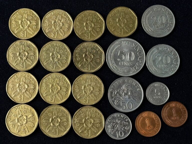 Read more about the article Singapore Coin LOT * 1974-1991 * Singapore Dollars 20¢ 50¢ $1 Coins Money BULK