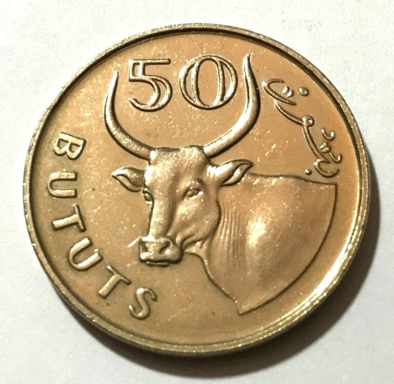 Read more about the article 1971 Gambia 50 bututs  African domestic ox  animal wildlife coin