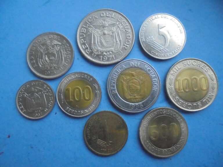 Read more about the article Ecuador  Collection of 9 coins  as shown.