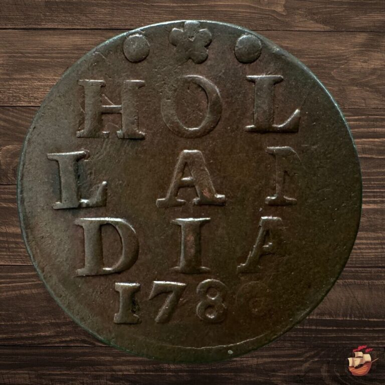 Read more about the article Hollandia coin – Province of Holland 1780 Dutch Republic VOC (1 Duit) #T452