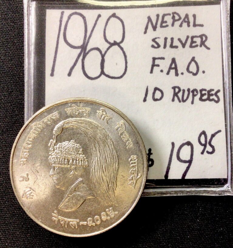 Read more about the article 1968 Nepal Silver F.A.O. 10 Rupees! Very Nice Coin! ENN Coins