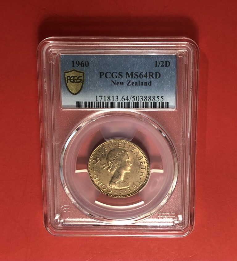 Read more about the article NEW ZEALAND -1960-UNCIRCULATED 1/2 PENNY COIN GRADED BY PCGS MS 64RD.GREAT COIN.