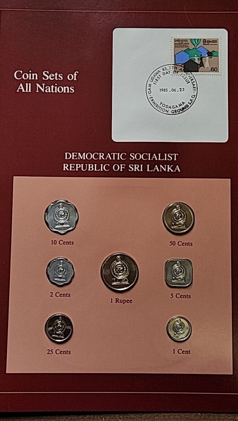 Read more about the article Coin Sets of All Nations Sri Lanka w/card UNC 1978 but Rupee  25 and 50 Cents 1982