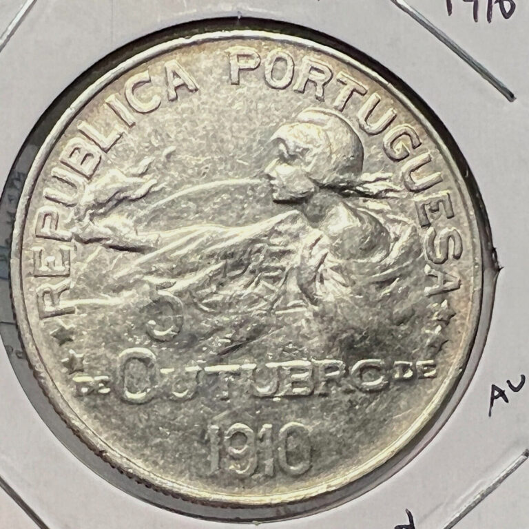Read more about the article 1910 PORTUGAL SILVER ONE ESCUDO NEAR  UNCIRCULATED CROWN