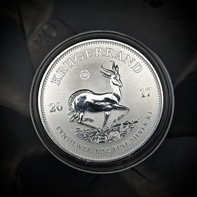 Read more about the article 1 ozt 2017 South Africa Krugerrand “50th Anniversary” .999 SILVER Bullion Coin