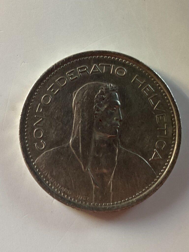 Read more about the article 5 Francs Switzerland Coin 1968 B Confoederatio Helvetica 13.2 Gram Free Shipping