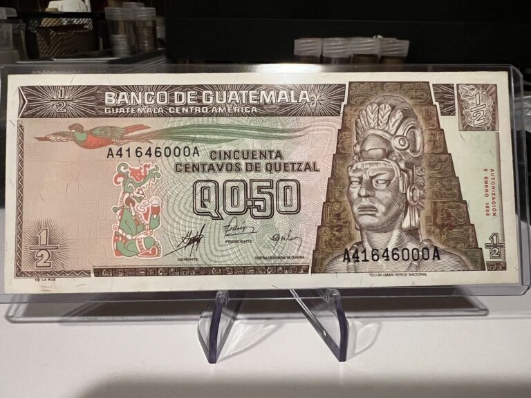 Read more about the article GUATEMALA 50 CENTAVOS DE QUETZAL AÑO 1998 UNC  PLÁSTICO PROTECTOR INCLUIDO!