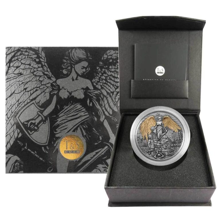 Read more about the article 2023 Cameroon 2000 Francs Guardian Angel 2 oz High Relief Silver Antiqued and…