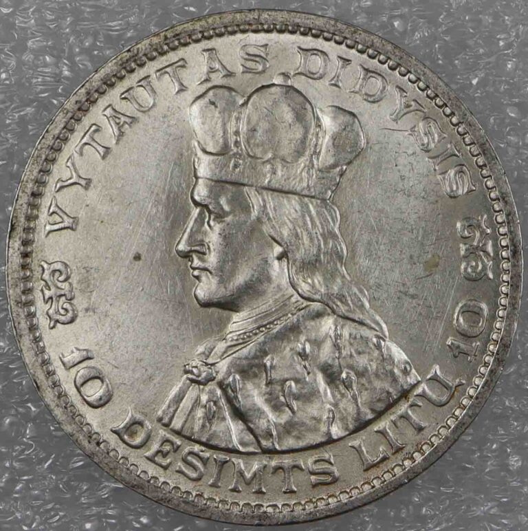 Read more about the article Lithuania 10 Litu 1936 Litų Vytautas Silver Coin [3950