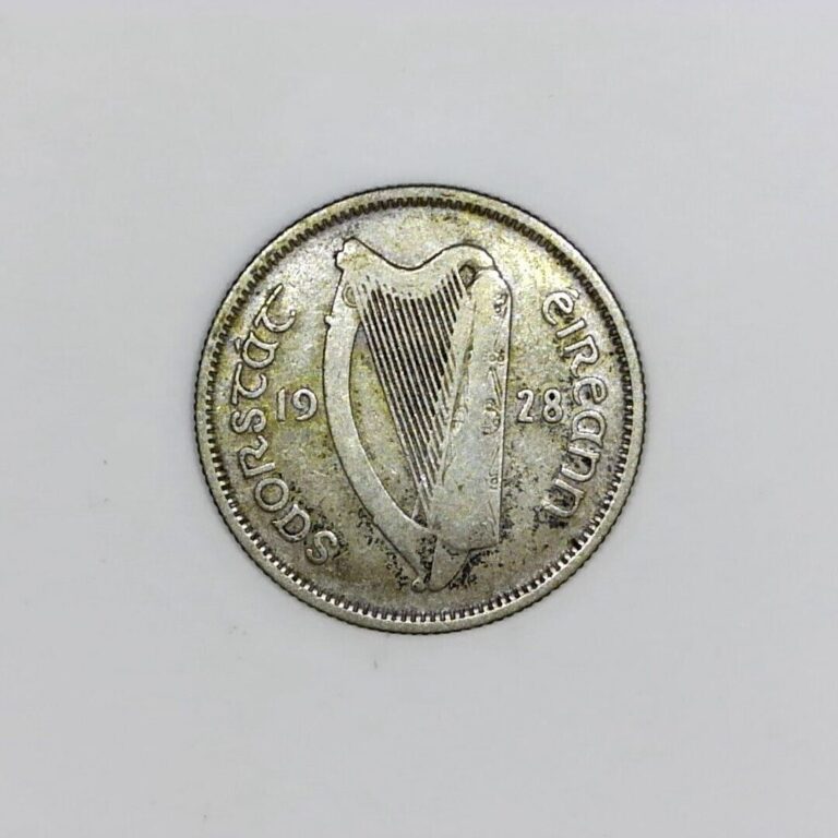 Read more about the article Old Silver World Coin 1928 Ireland Irish Shilling Eire Harp Bull KM#6 #H573