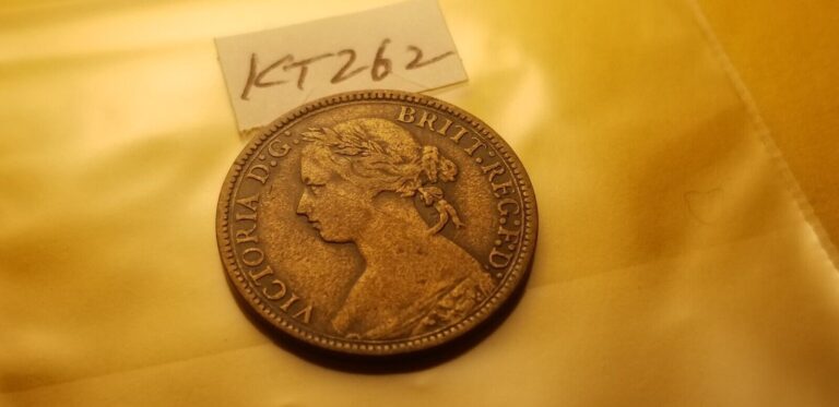 Read more about the article Great Britain 1876 H Rare Farthing Farthing Coin Idkt32.