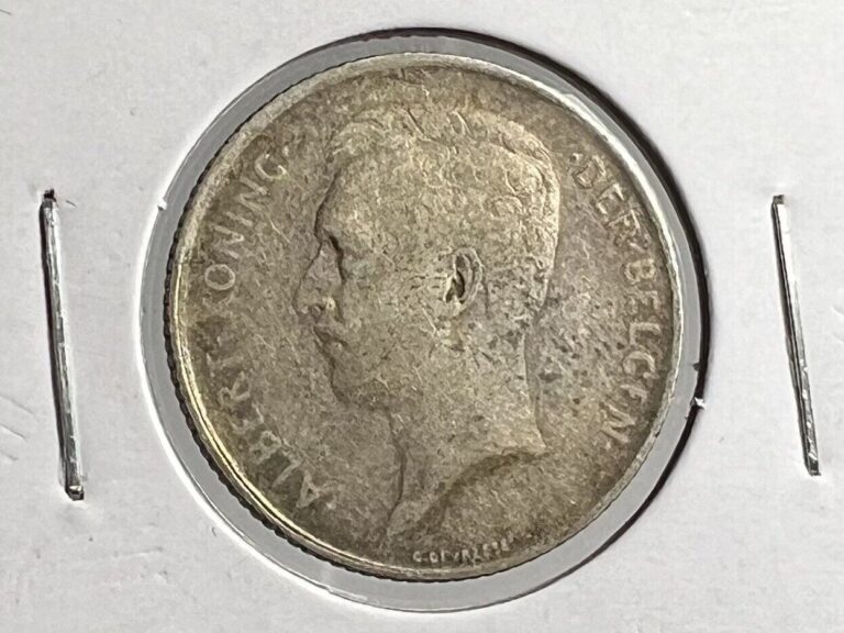 Read more about the article 1911 Belgium 1 Franc Circulated Silver Coin Albert A33