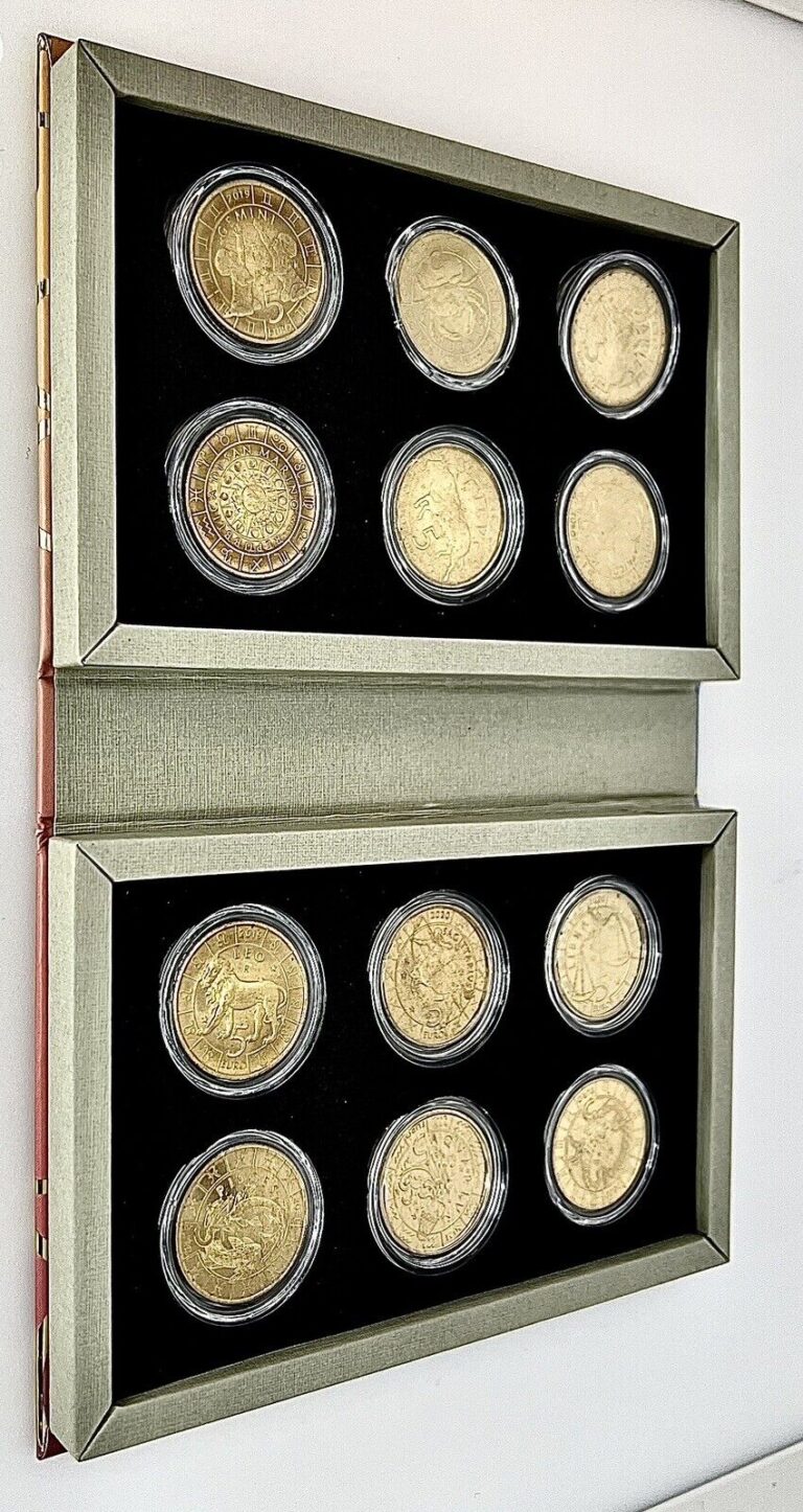 Read more about the article SAN MARINO 12 ZODIAC COINS UNC 5 EURO SET 2018 – 2021 AUTHENTIC BOX MINT NEW!