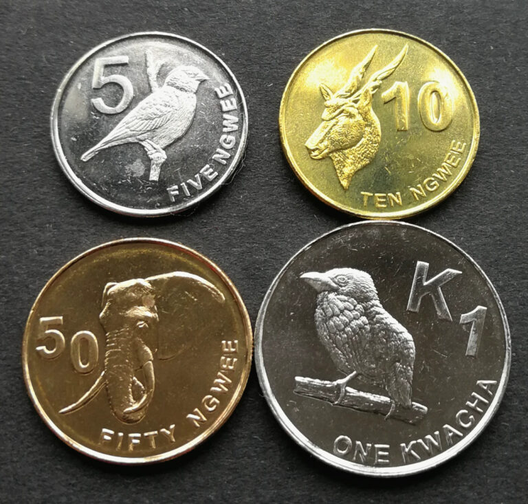 Read more about the article Zambia set 4 coins  5 10 50 Ngwee 1 Kwacha 2012 Animals coin collection UNC