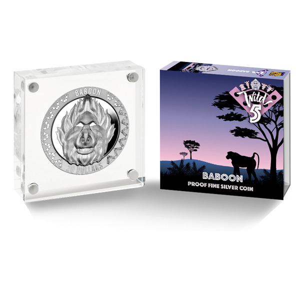 Read more about the article 2022 Wild 5 Baboon High Relief Proof 2 oz Silver Coin Sierra leone Mintage 500