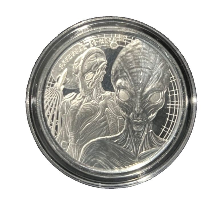 Read more about the article 2023 ALIEN🔥🛸👽🔥1 oz  .999 Silver Coin Proof-like Ghana BU in Capsule