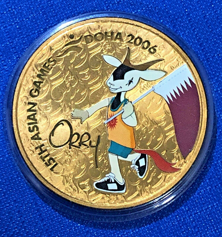 Read more about the article DOHA 2006 -15th Asian Games 1Riyal COIN ORRY MASCOT WITH FLAG