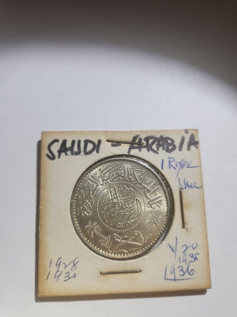 Read more about the article 1928 -1936  Saudi Arabia 1 Riyal Silver Coin Uncirculated Lot #8