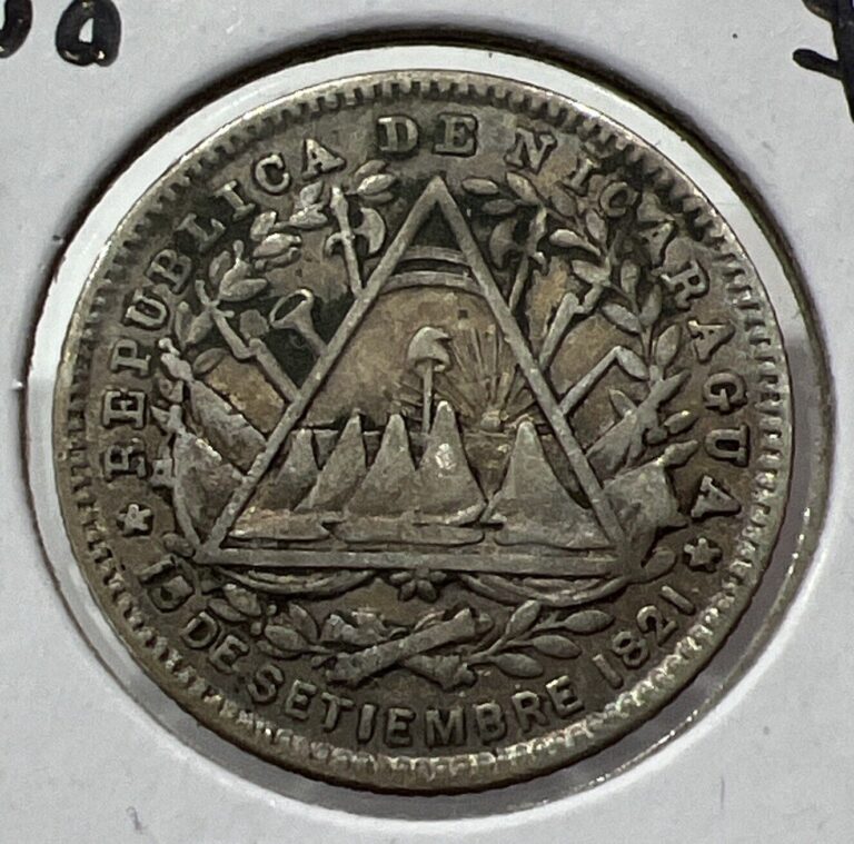 Read more about the article 1887 Nicaragua 10 Cents 10C Silver Coin