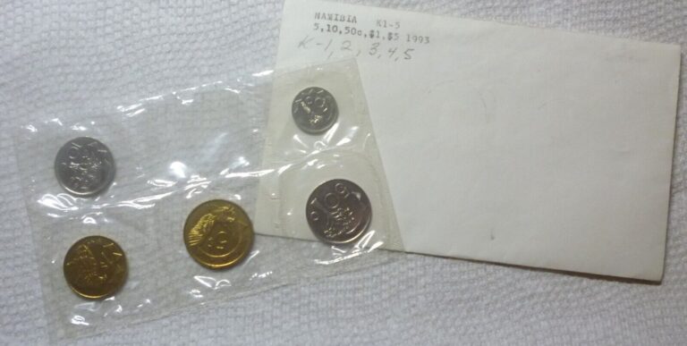 Read more about the article 1993 NAMIBIA – COMPLETE BU COIN SET (5) – CENTS and DOLLARS – SEALED – RARE!