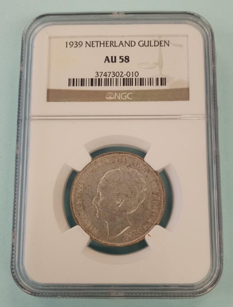Read more about the article 1939 Netherlands Silver 1 Gulden NGC AU 58