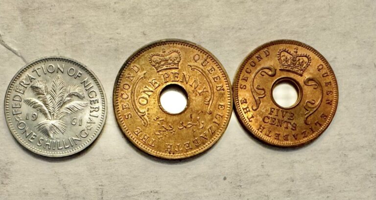 Read more about the article 3 Diff Rare Nigeria Coins From over 50 Years Ago- 1 Penny  5 Cents  One Shilling