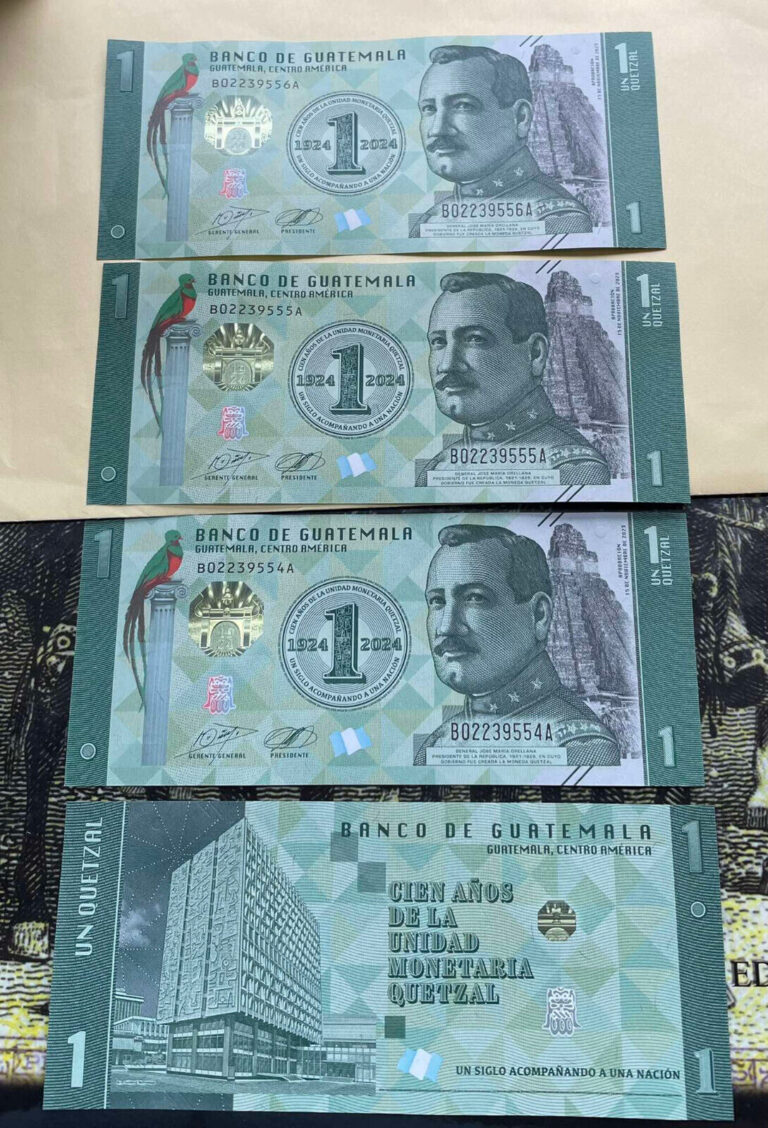 Read more about the article Guatemala 2024 NEW 1 Quetzal Billete Nuevo 100 Years Anniversary Uncirculated 4