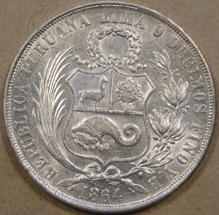 Read more about the article Peru 1864/54 Sol Silver Crown as Pictured