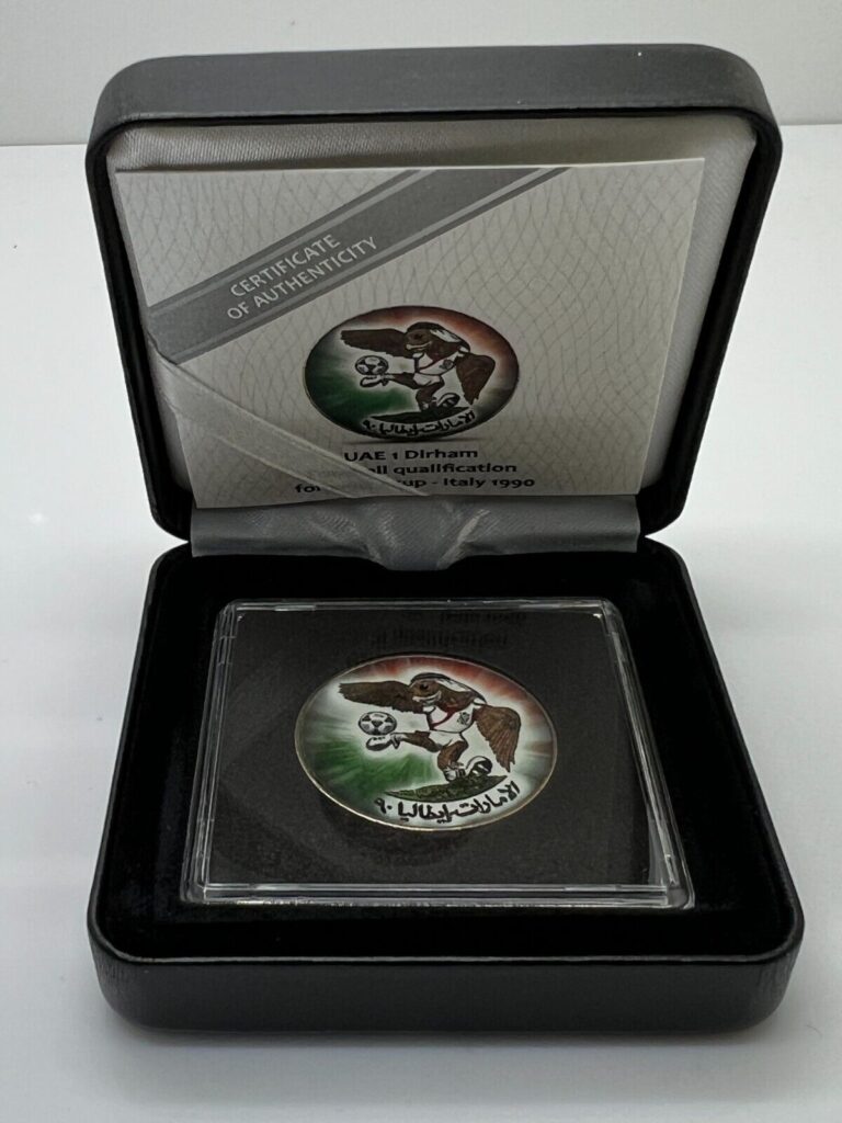 Read more about the article UAE United Arab Emirates 1990 Dirham Colour Commemorative World Cup -Italy 1990